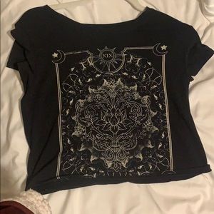 Sun moon earth design crop top
